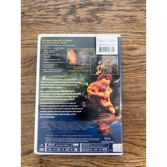 The Adventures Of Pinocchio 1996 DVD Family Jonathan Taylor Thomas Pre-Owned - Picture 4 of 4